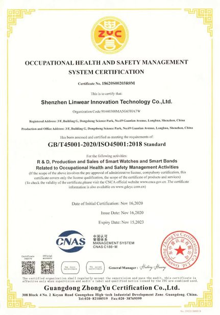 China Shenzhen Linwear Innovation Technology Co., Ltd. certification